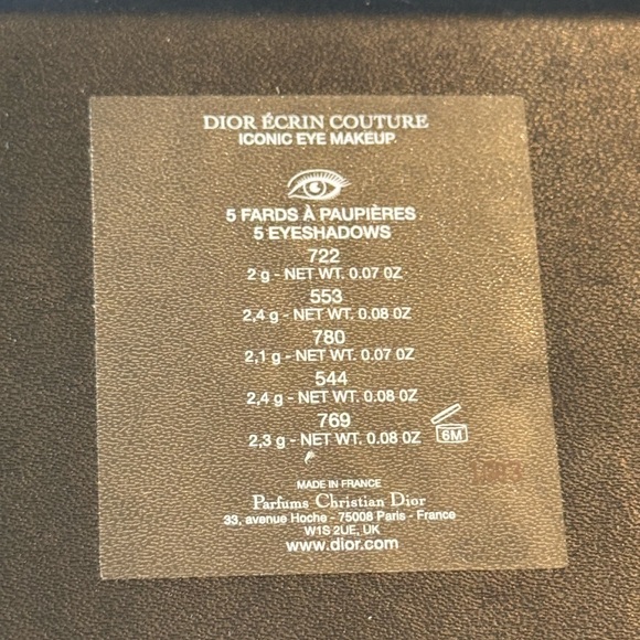 Dior Ecrin Couture Eye Palette Eye Shadow 2021 Christmas Limited Edition - Picture 3 of 6